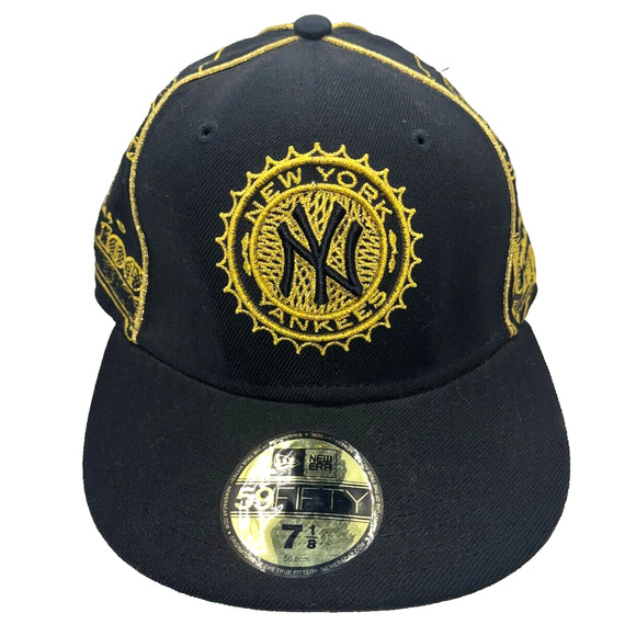 New York Yankees Wool 100 Dollar Bill New Era 59Fifty 7 1/8 Baseball Hat NWT - Picture 3 of 7